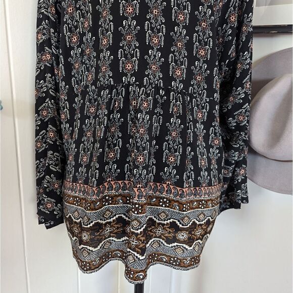 Madewell Silk Floral Bohemian Western Ranch Prairiecore Preppy Whimsigoth Top L  - Picture 5 of 12